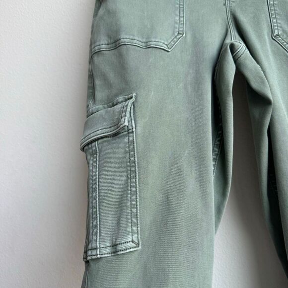 Spanx Cargo Pants Womens Size Large Green Stretch Twill Ankle 29311R Compressive - Picture 4 of 10
